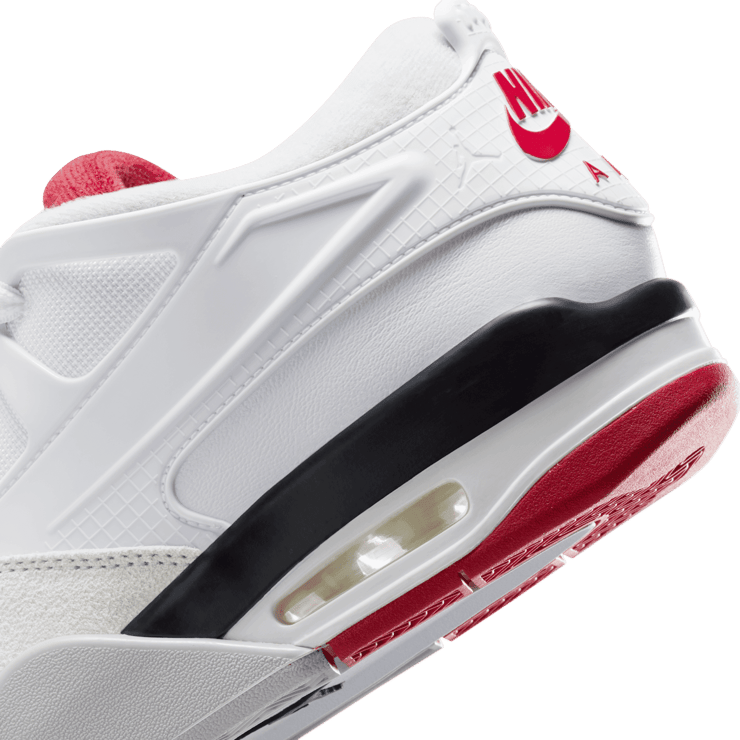 Air Jordan 4 RM White Fire Red Black Angle 5