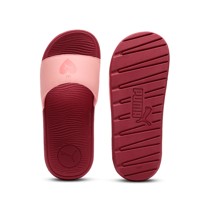 PUMA Cool Cat 2.0 Valentine's Slides in Pink Angle 0