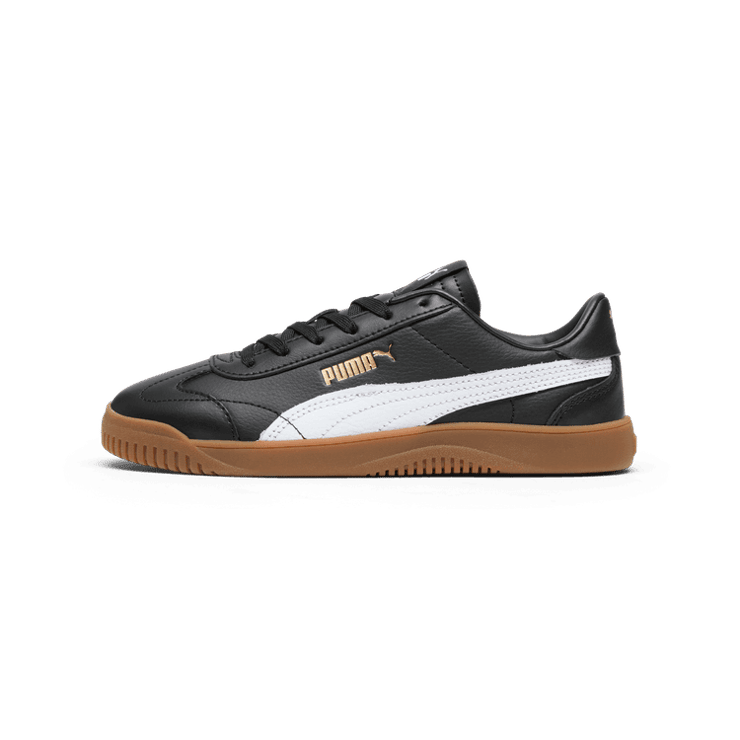 PUMA Club 5v5 Sneakers in Black/White/Gold (GS) Angle 1