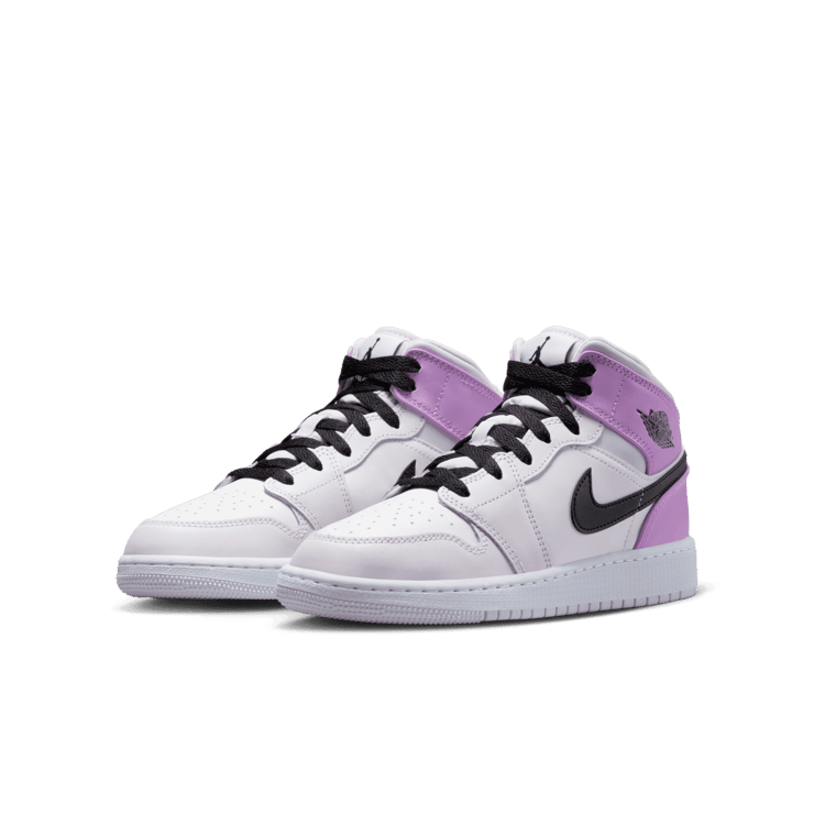 Air Jordan 1 Mid Barely Grape Rush Fuchsia (GS) Angle 2