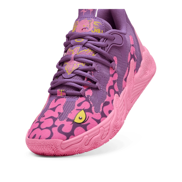 PUMA HOO x TNMT MB.03 Lo Krang Basketball Youth in Purple (PS) Angle 2