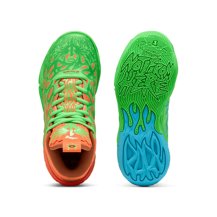 PUMA x LAMELO BALL x TMNT L&M MB.04 Basketball in Green (GS) Angle 0