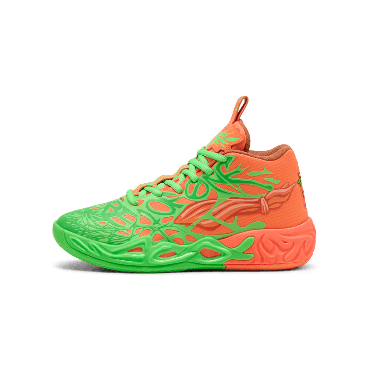 PUMA x LAMELO BALL x TMNT L&M MB.04 Basketball in Green (GS) Angle 1