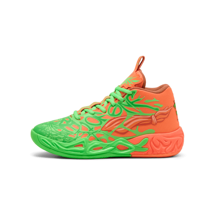 PUMA x LAMELO BALL x TMNT L&M MB.04 Basketball in Green (GS) Angle 1
