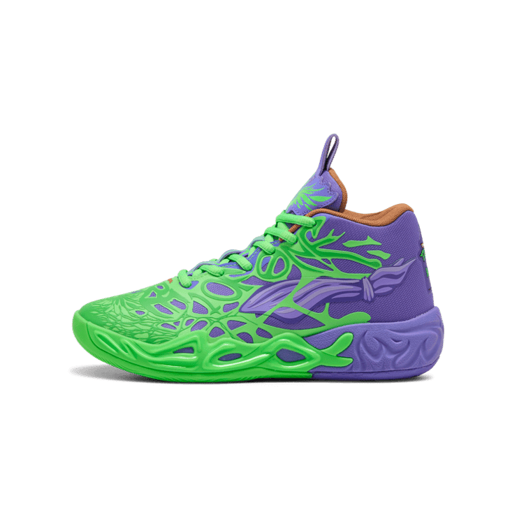 PUMA HOO x TMNT MB.04 R&D Basketball in Green (PS) (GS) Angle 1