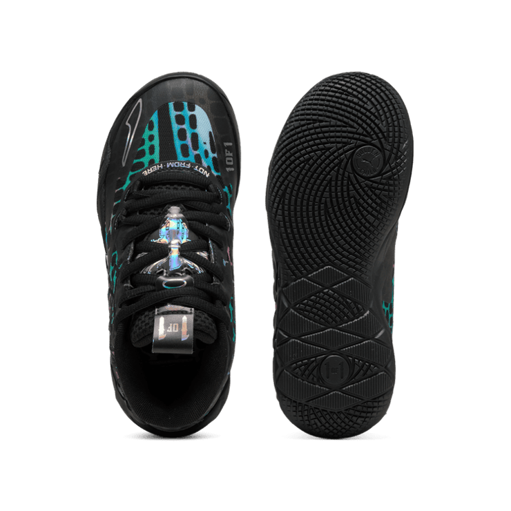 PUMA HOO x TNMT MB.01 Baxter Stockman Basketball in Black (PS) (GS) Angle 0