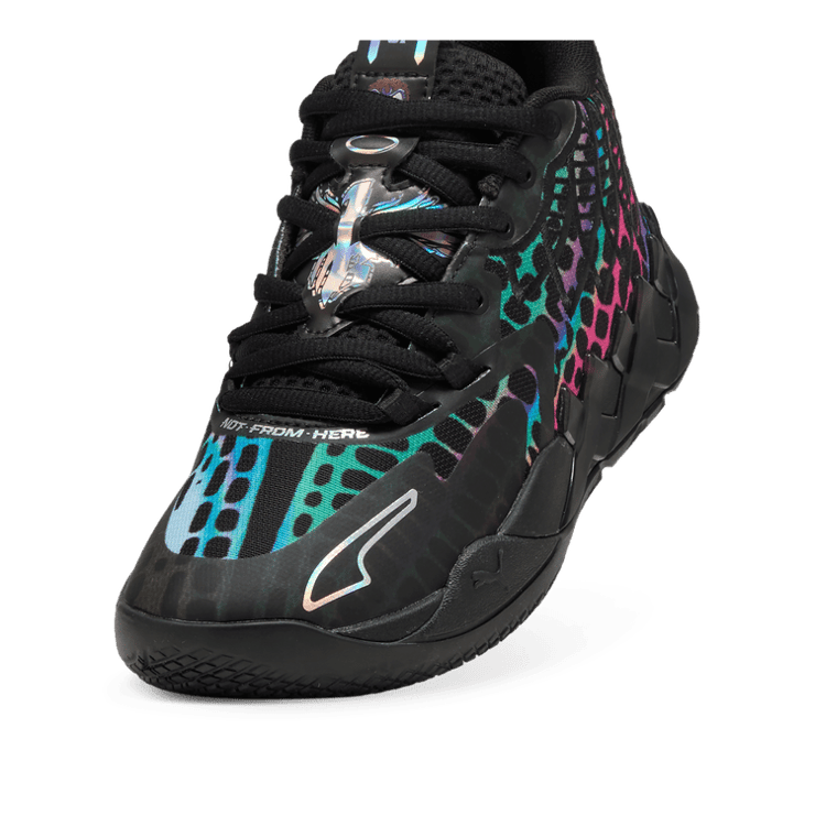 PUMA HOO x TNMT MB.01 Baxter Stockman Basketball in Black (PS) (GS) Angle 2