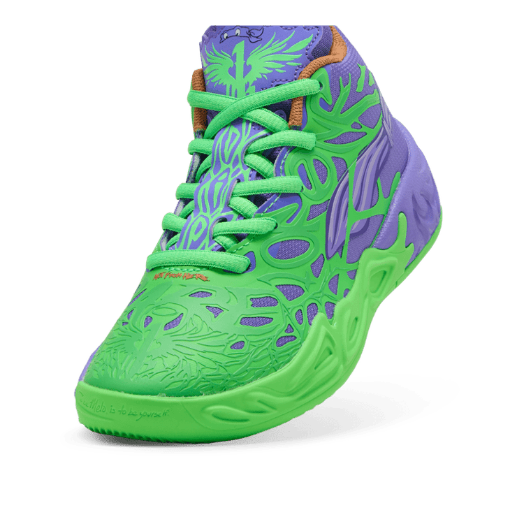 PUMA HOO X TMNT MB.04 R&D Basketball in Purple (PS) (PS) Angle 2