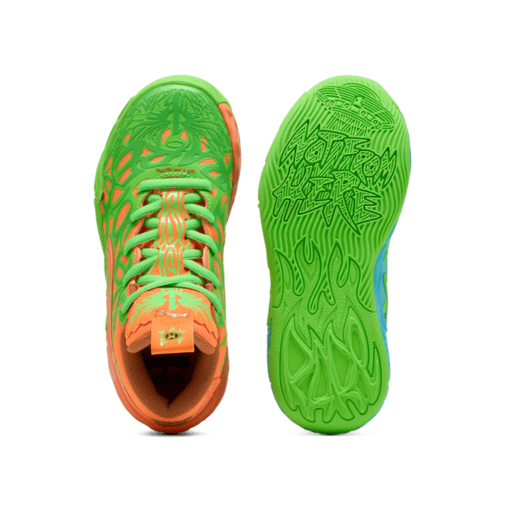 PUMA x LAMELO BALL x TMNT L&M MB.04 Sneakers in Green (PS) Angle 0