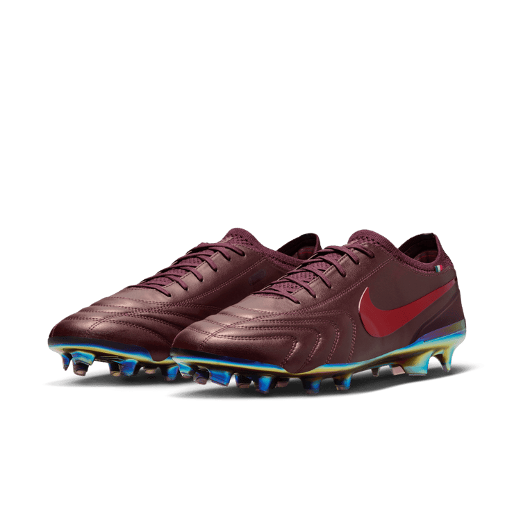 Nike Tiempo Legend 10 Elite Luxe FG Montebelluna Leather Port Wine Angle 2