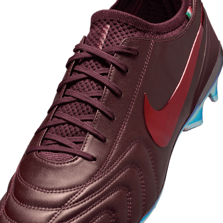 Nike Tiempo Legend 10 Elite Luxe FG Montebelluna Leather Port Wine Angle 5