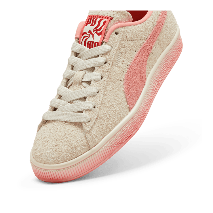 PUMA Suede California Dreamin' Sneakers in Sugared Almond/Passionfruit Angle 2