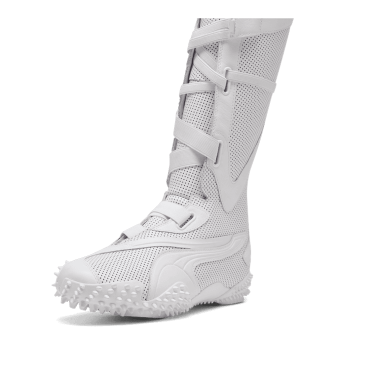 PUMA Mostro Leather Boots in White Angle 2