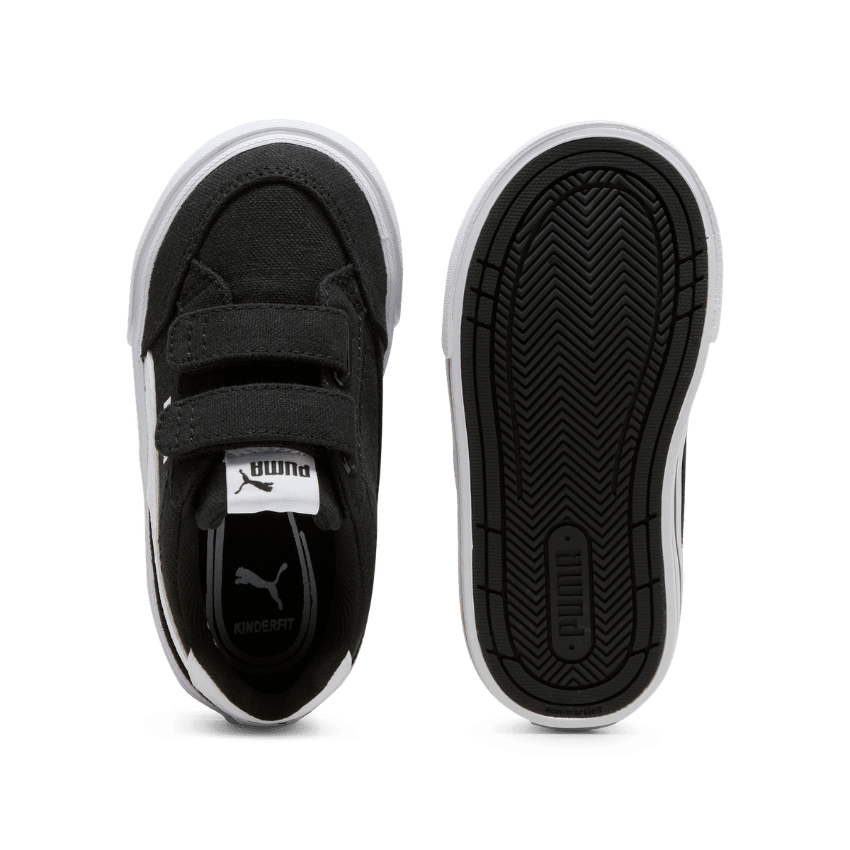 PUMA Court Classic Vulc Formstrip s' Sneakers in Black/White (TD) Angle 1