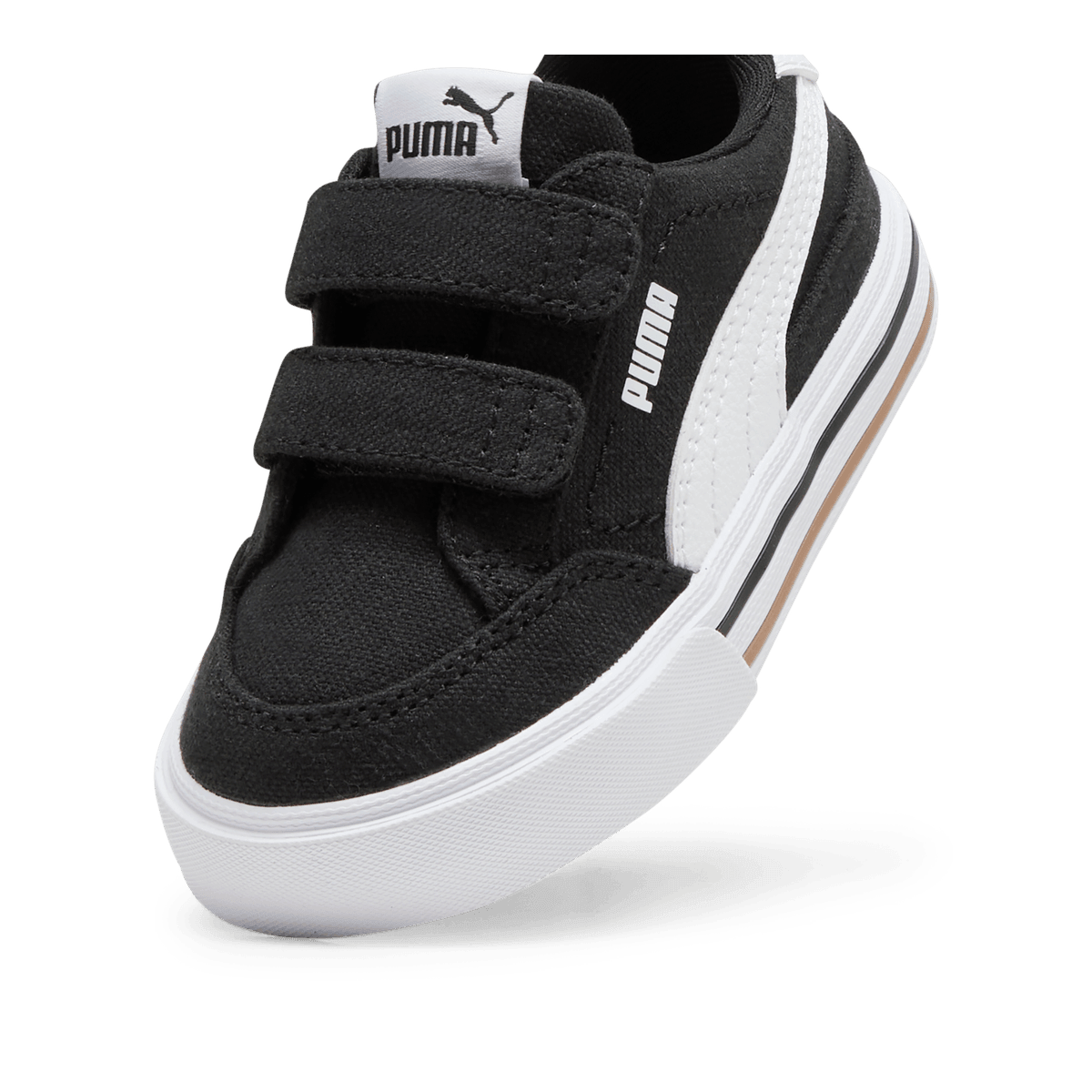 PUMA Court Classic Vulc Formstrip s' Sneakers in Black/White (TD) Angle 3