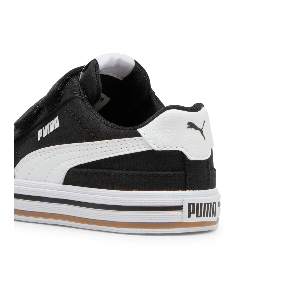 PUMA Court Classic Vulc Formstrip s' Sneakers in Black/White (TD) Angle 4