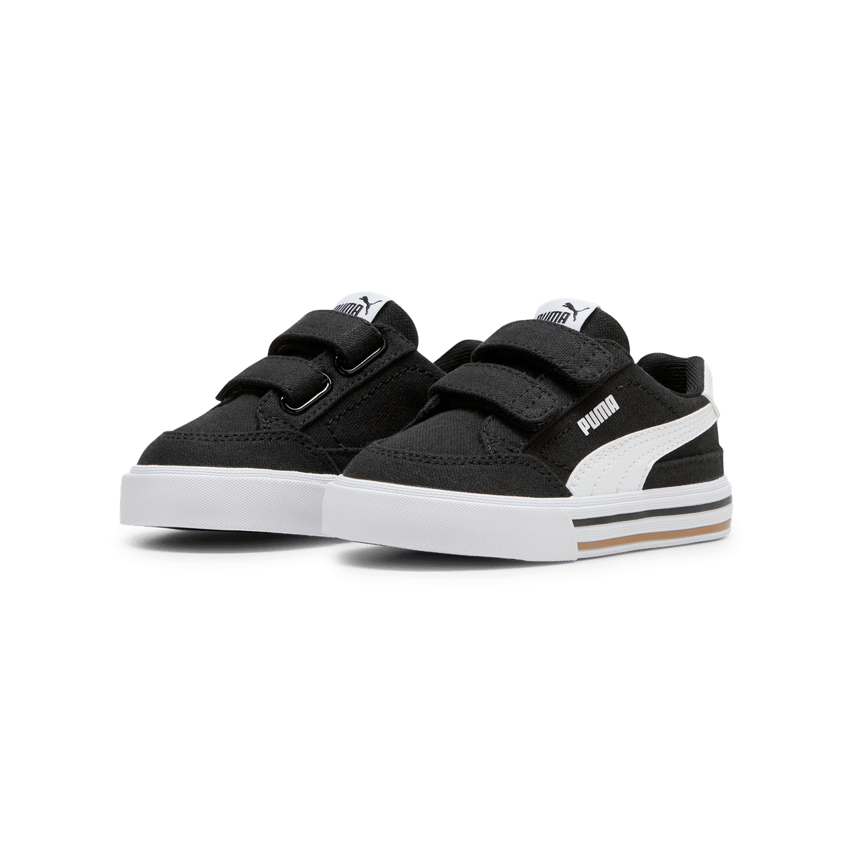 PUMA Court Classic Vulc Formstrip s' Sneakers in Black/White (TD) Angle 5