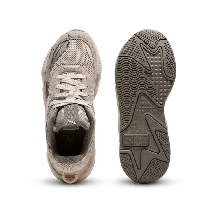 PUMA RS-X Rain Map Camo Sneakers in Beige Angle 0