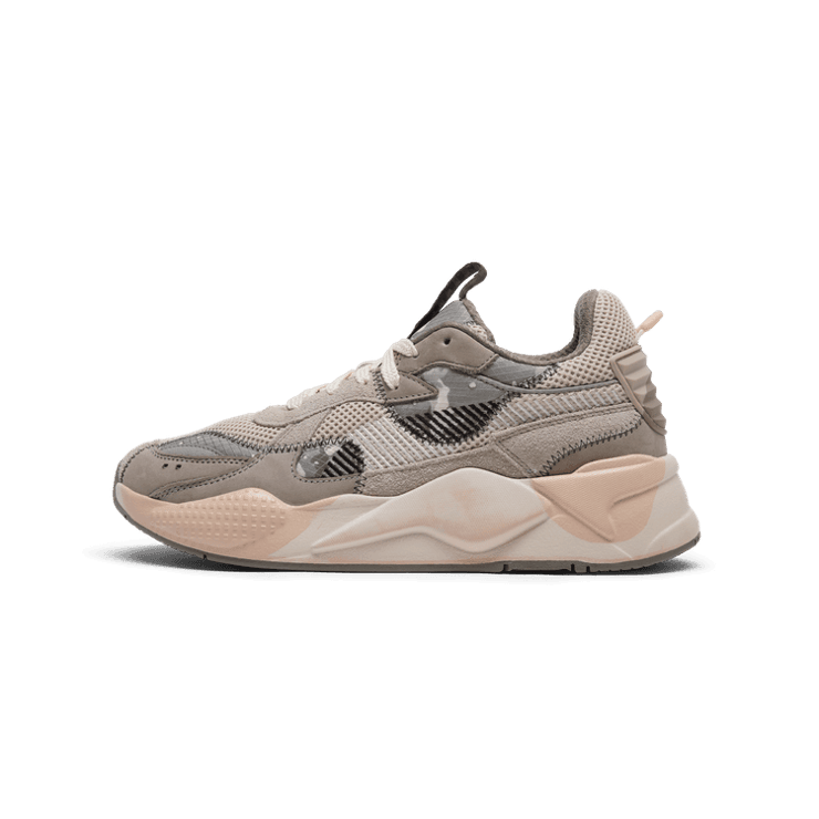 PUMA RS-X Rain Map Camo Sneakers in Beige Angle 1