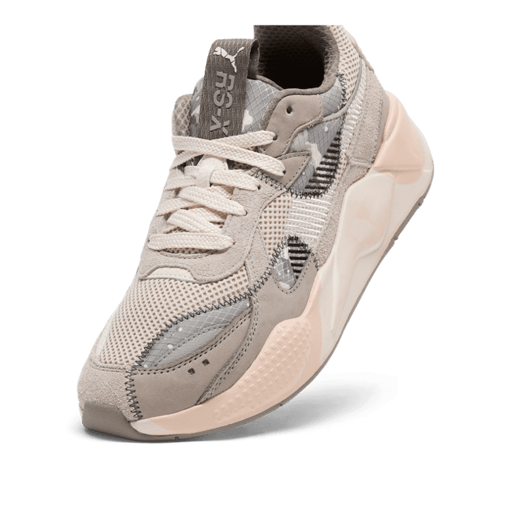 PUMA RS-X Rain Map Camo Sneakers in Beige Angle 2