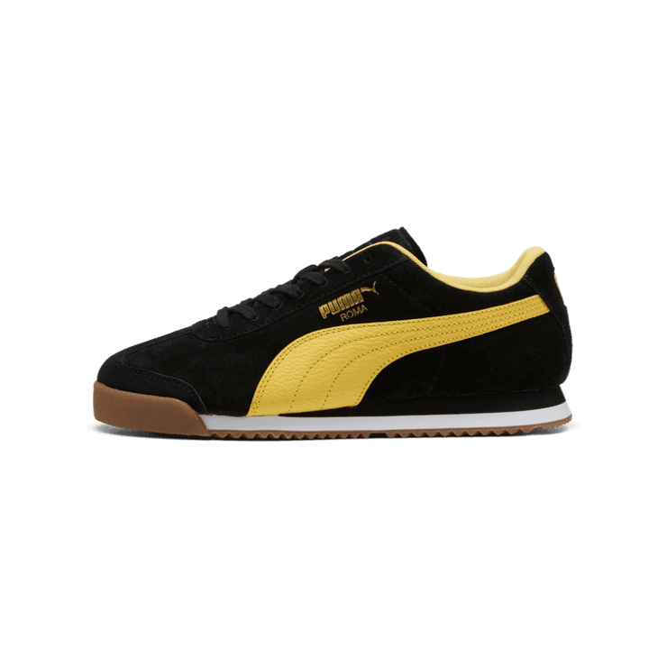 PUMA Roma Suede Sneakers in Black Angle 1