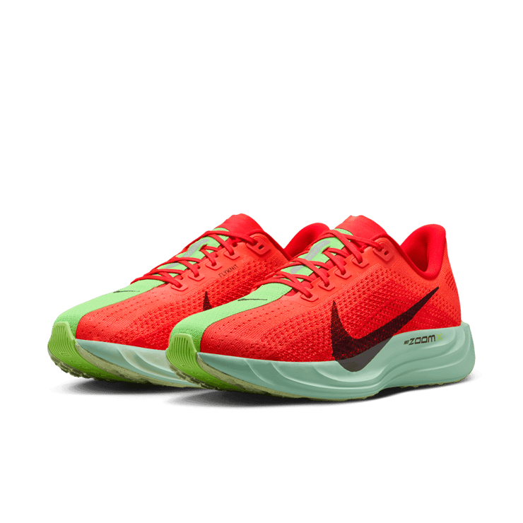 Nike ZoomX Pegasus Plus Bright Crimson Lime Blast Angle 2