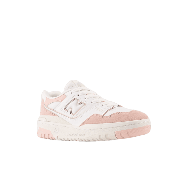 New Balance 550 White Pink Sea Salt (GS) Angle 2