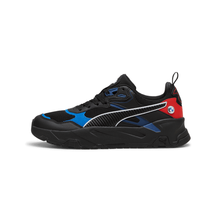 PUMA BMW M Motorsport Trinity Sneakers in Black/Pro Blue/Pop Red Angle 1