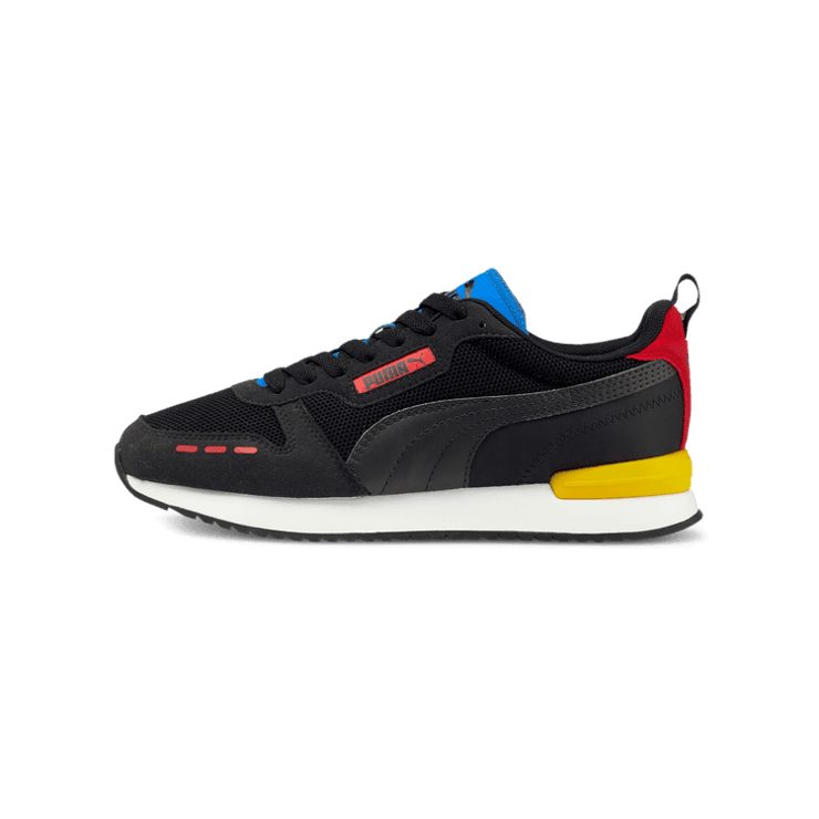 PUMA R78 Sneakers in Black/High Risk Red Angle 1