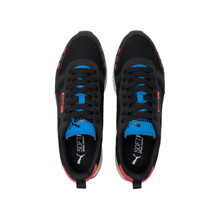 PUMA R78 Sneakers in Black/High Risk Red Angle 2