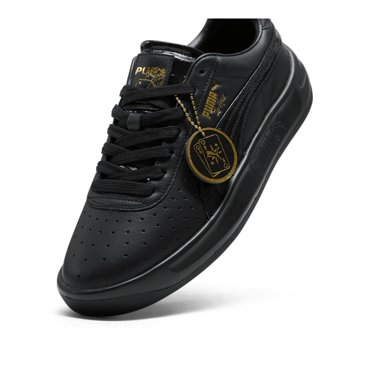 PUMA GV Special Vegas Flagship Sneakers in Black/Team Gold Angle 3