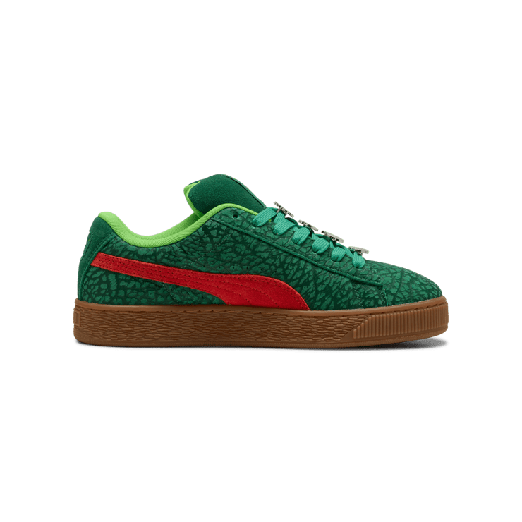 PUMA x TMNT Suede XL Sneakers in Green Angle 2