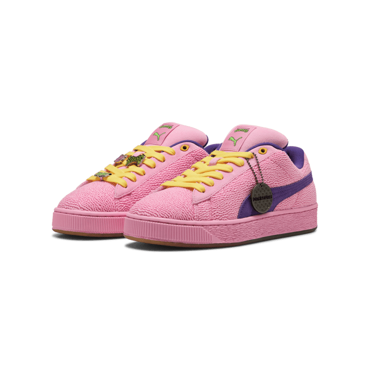 PUMA x TMNT Suede XL 2 Sneakers in Pink Angle 6