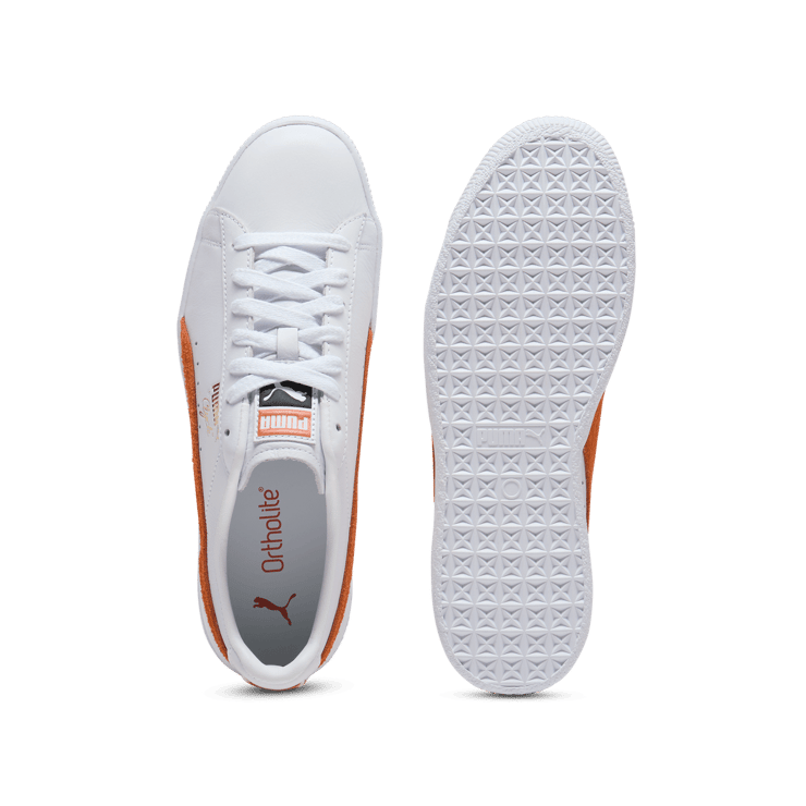 PUMA Clyde Base Sneakers in White Angle 1