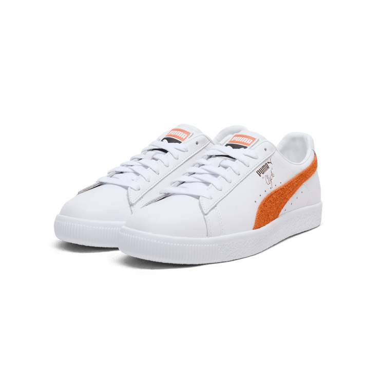 PUMA Clyde Base Sneakers in White Angle 5