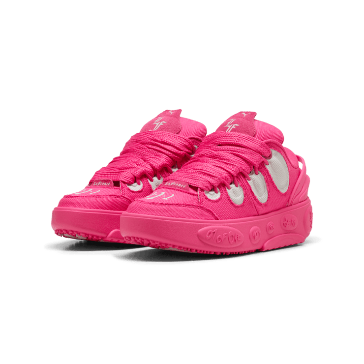 PUMA x LAMELO BALL LaFrancÃ© Pink Carpet Big Kid's Sneakers Angle 5