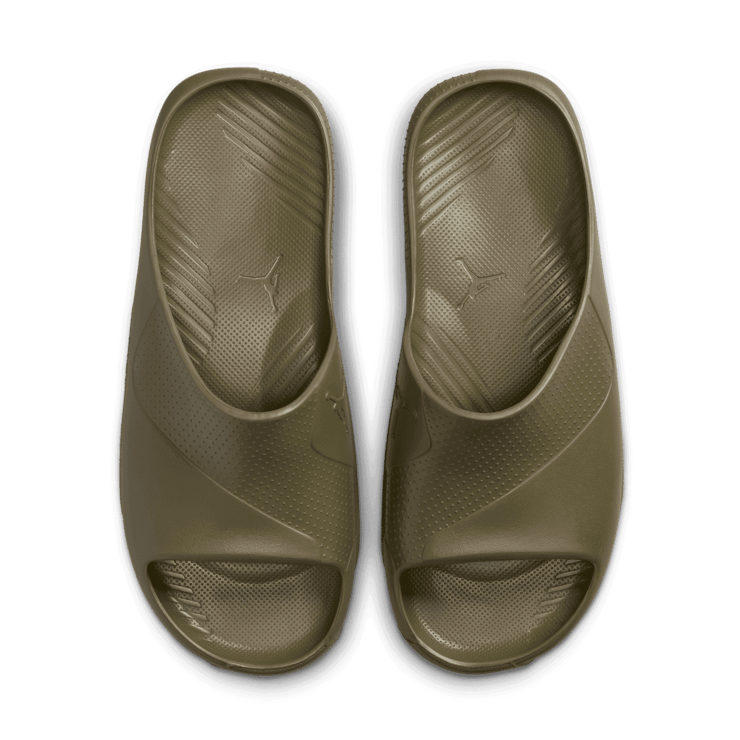 Jordan Post Slides in Green | FZ6511-200 Angle 2