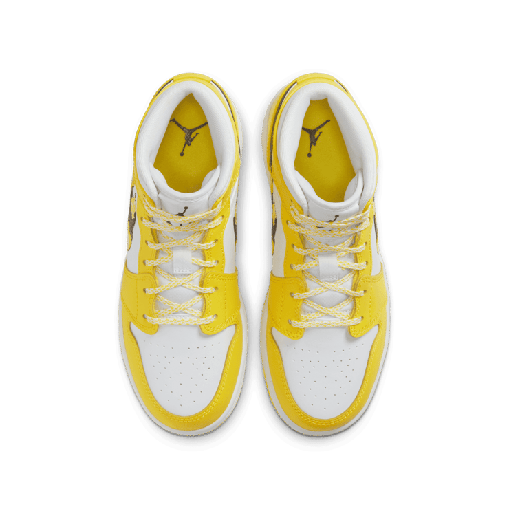 Jordan 1 Mid Dynamic Yellow Floral (GS) Angle 1