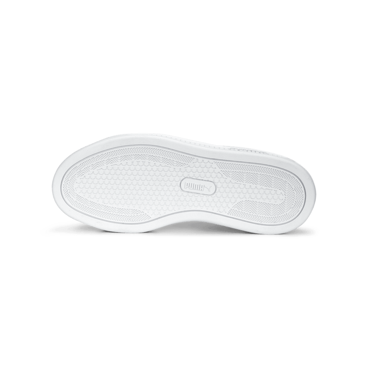 PUMA Smash Platform v3 Sneakers in White/Silver Angle 1