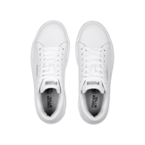PUMA Smash Platform v3 Sneakers in White/Silver Angle 3