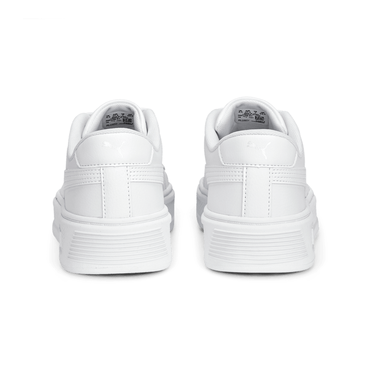 PUMA Smash Platform v3 Sneakers in White/Silver Angle 4