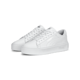 PUMA Smash Platform v3 Sneakers in White/Silver Angle 5