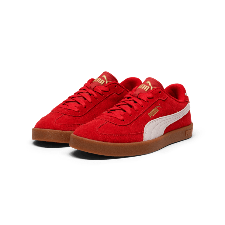PUMA Club II Era Suede Sneakers in Red Angle 5