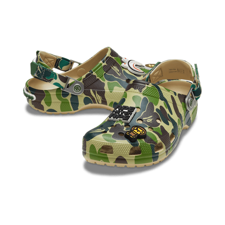 Crocs Classic Clog BAPE ABC Camo Green Angle 0