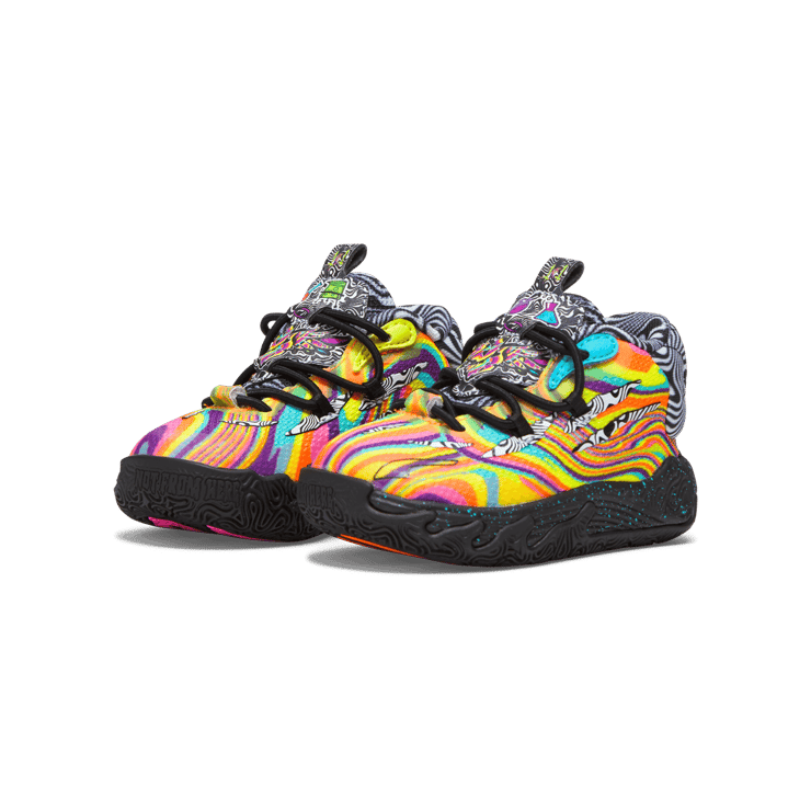 PUMA MELO x DEXTER'S LAB MB.03 s' Basketball in Poison Pink/Fluro Orange Pes (TD) Angle 5