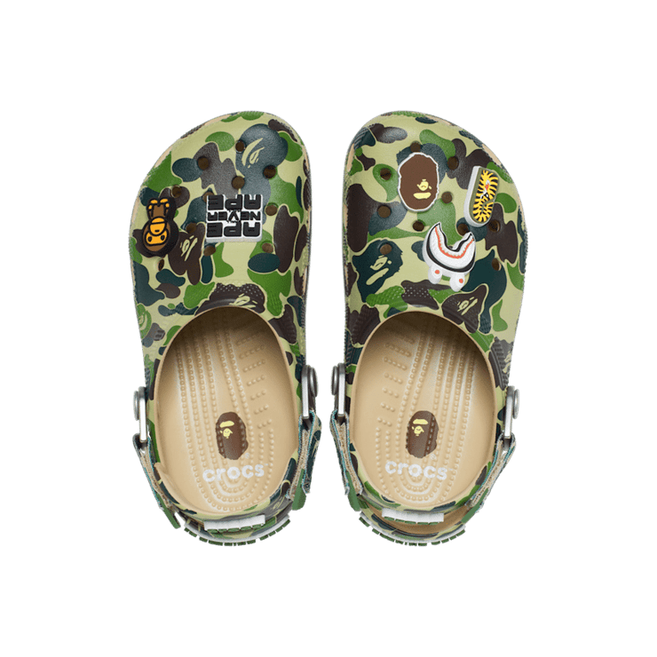 Crocs Classic Clog BAPE ABC Camo Green (GS) Angle 1