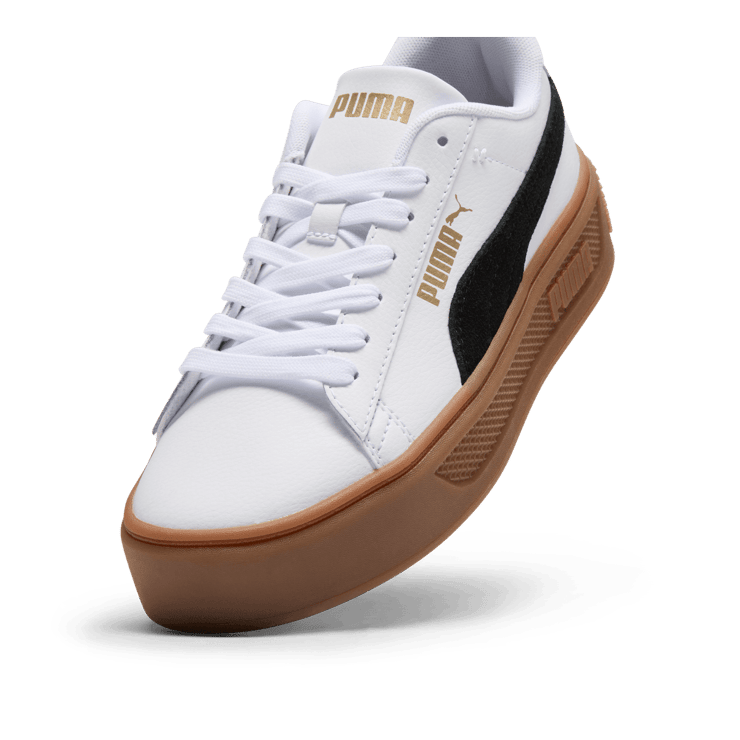 PUMA Smash 3.0 Mono Twist Sneakers in White Angle 3