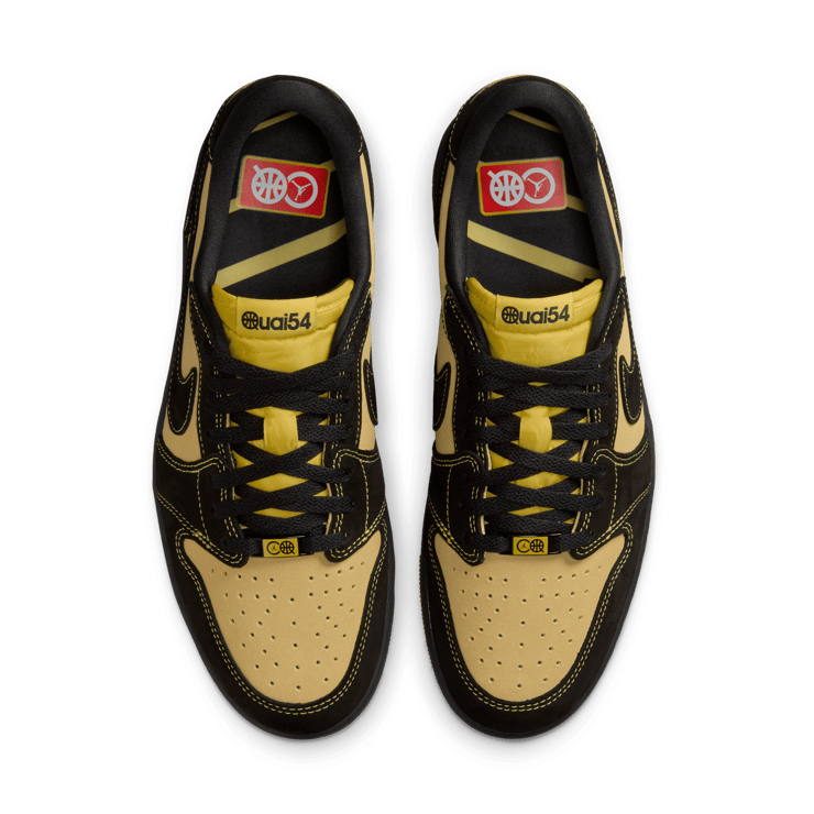 Jordan 1 Retro Low OG Quai54 Black Tour Yellow Red Angle 6