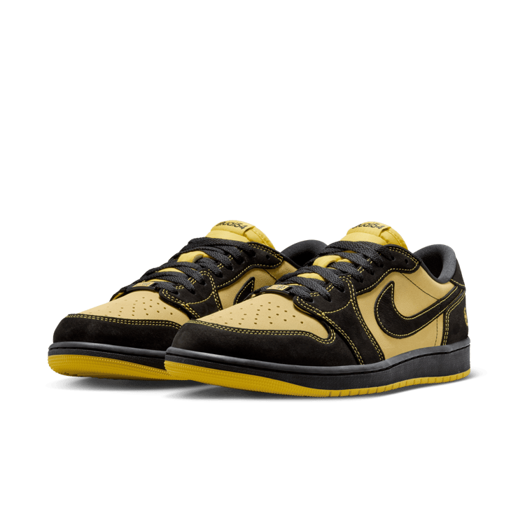 Jordan 1 Retro Low OG Quai54 Black Tour Yellow Red Angle 3