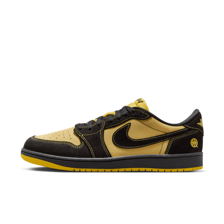Jordan 1 Retro Low OG Quai54 Black Tour Yellow Red Angle 4